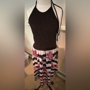 Xhilaration Black Fitted Tie Tank Top dress